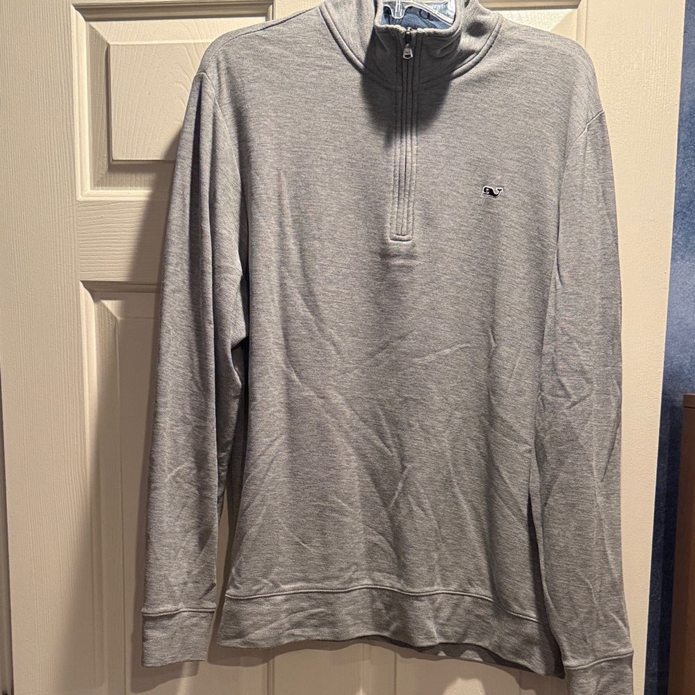 Vineyard Vines Men's Light Gray Zip-Up Sweater
